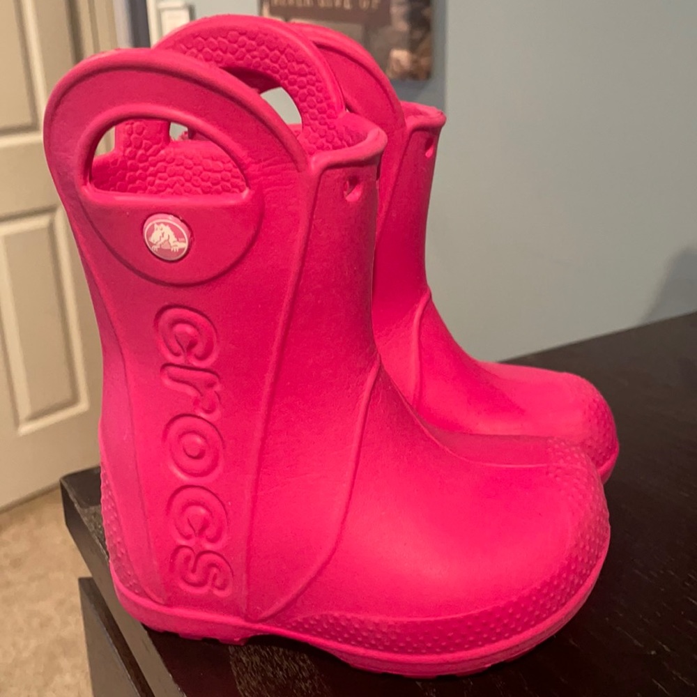 Crocs Toddler Baby Girl Rain Boots Size 6 Pink